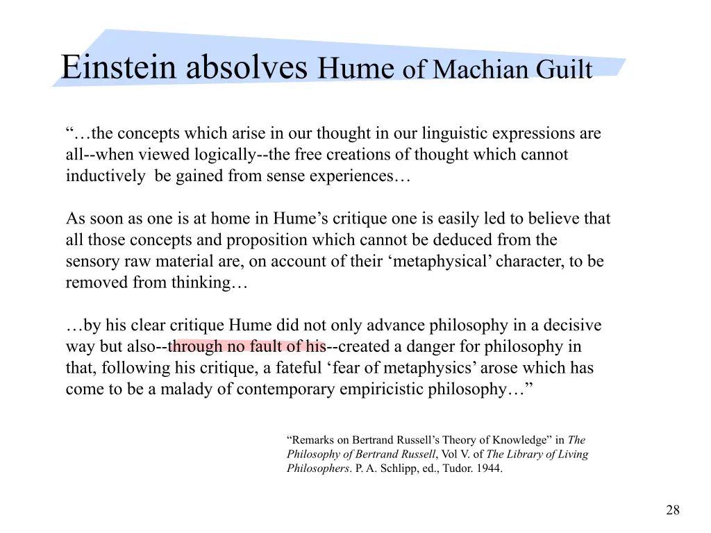 einstein absolves hume of machian guilt