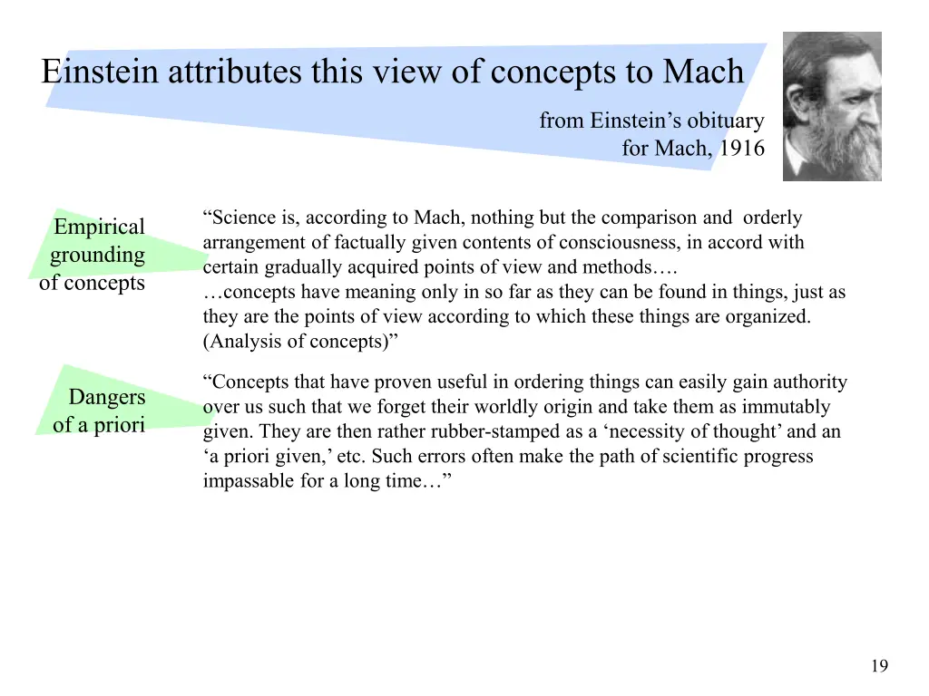 einstein attributes this view of concepts to mach