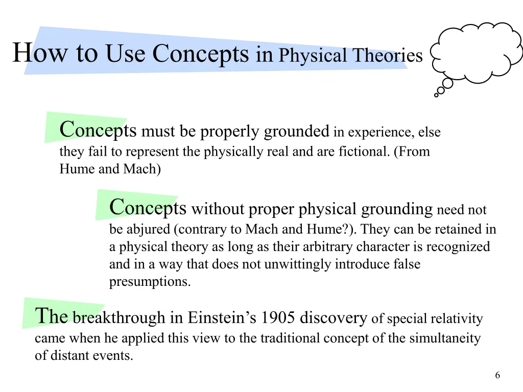 how to use concepts in physical theories