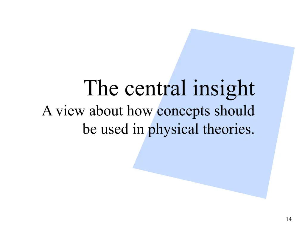 the central insight a view about how concepts