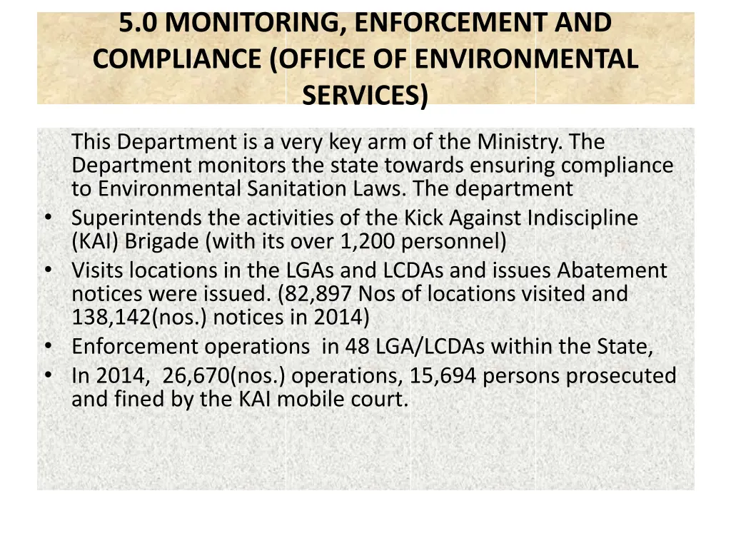 5 0 monitoring enforcement and compliance office