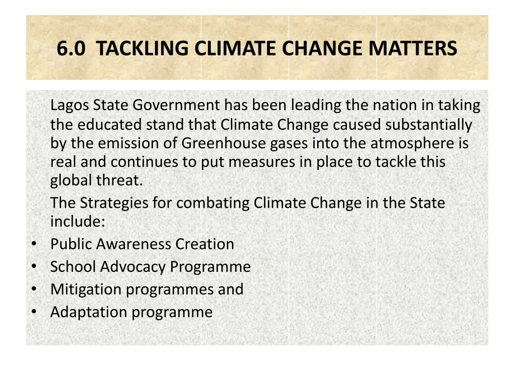 6 0 tackling climate change matters