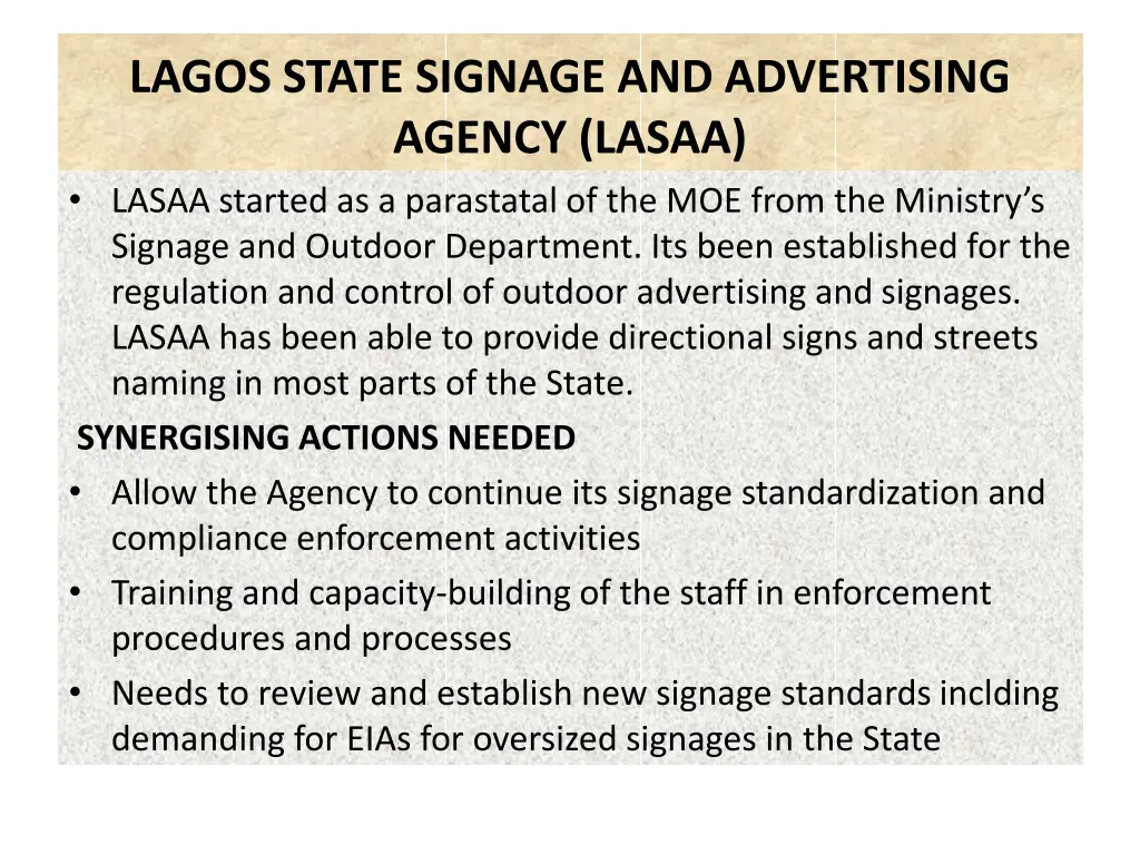 lagos state signage and advertising agency lasaa