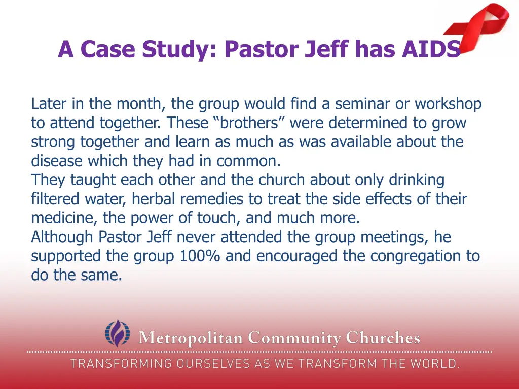 a case study pastor jeff has aids 1