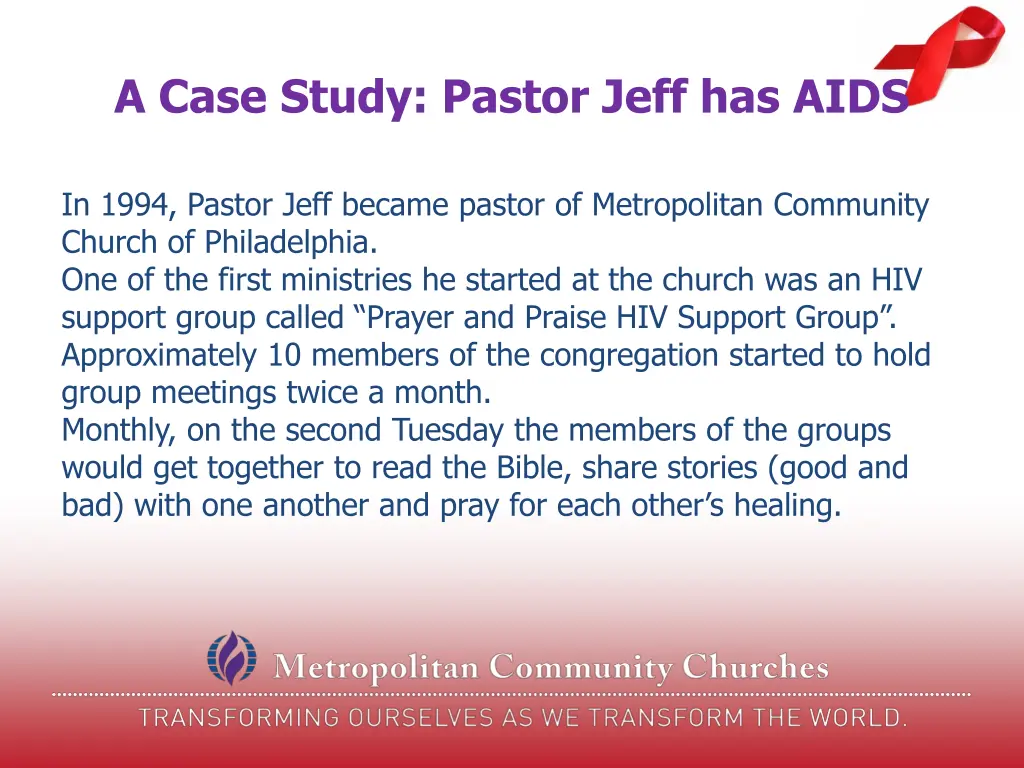 a case study pastor jeff has aids