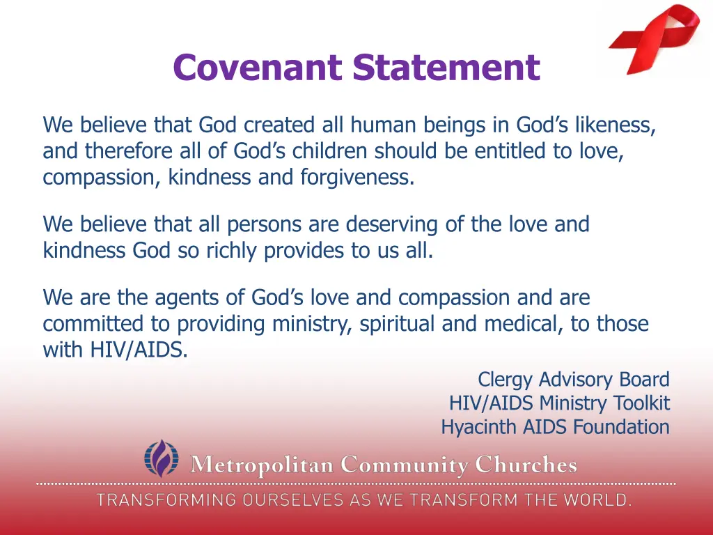 covenant statement