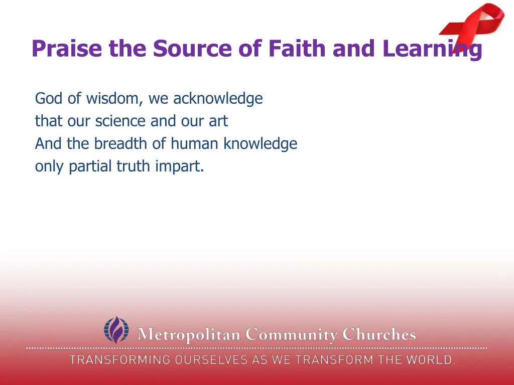 praise the source of faith and learning 1