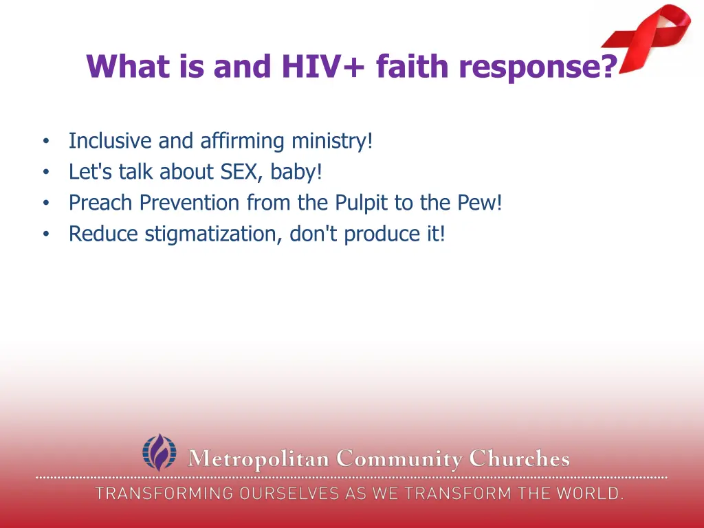 what is and hiv faith response