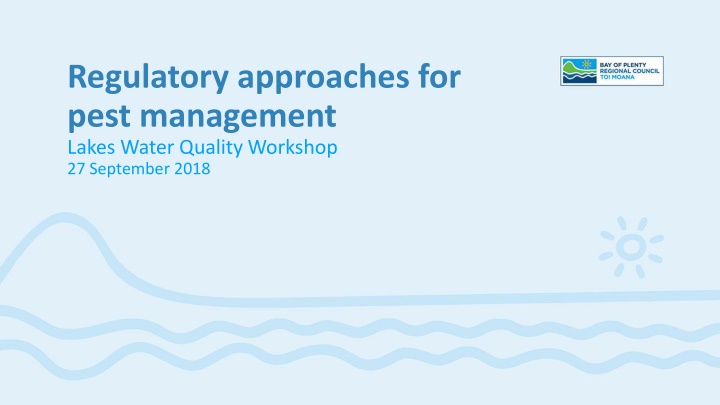 regulatory approaches for pest management lakes