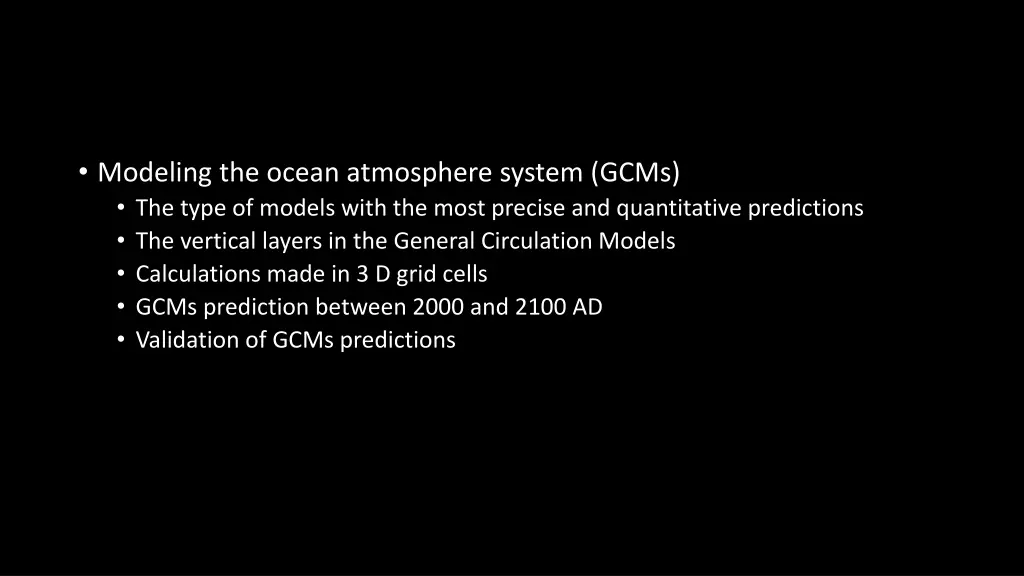 modeling the ocean atmosphere system gcms