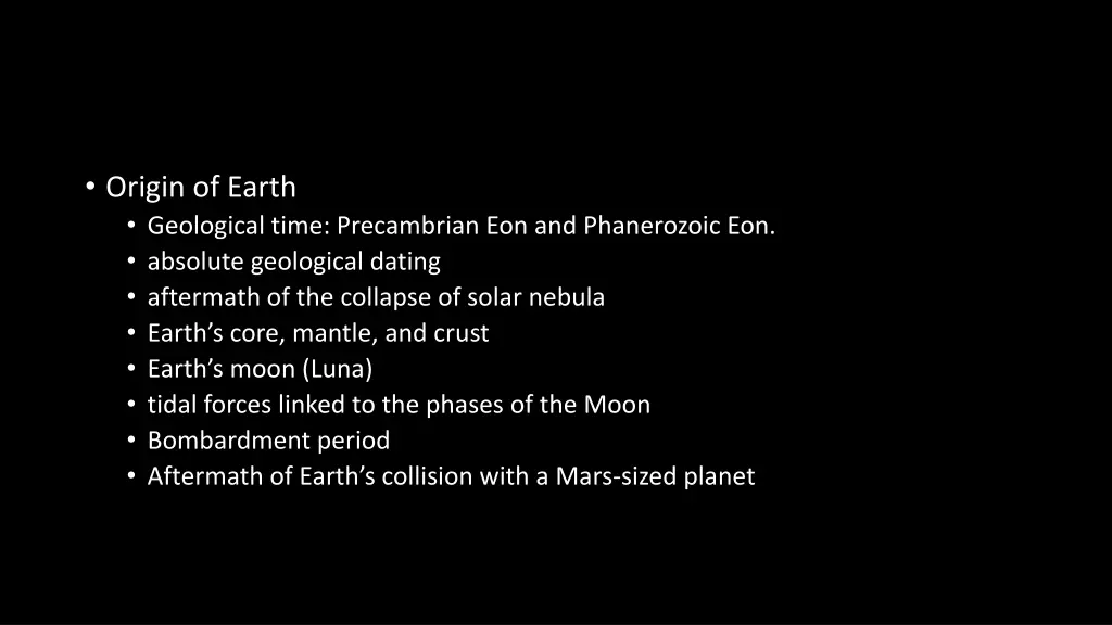 origin of earth geological time precambrian