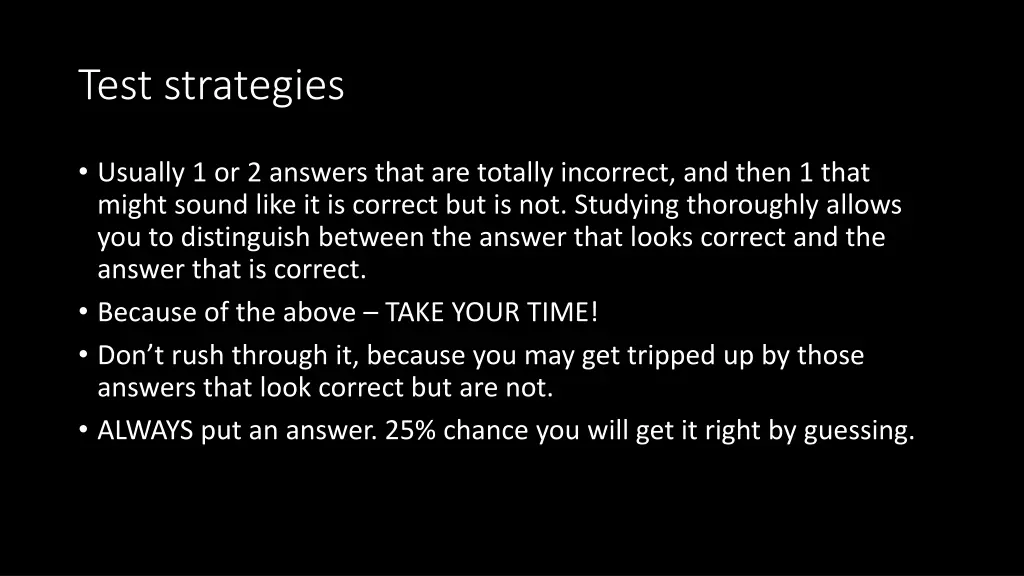 test strategies