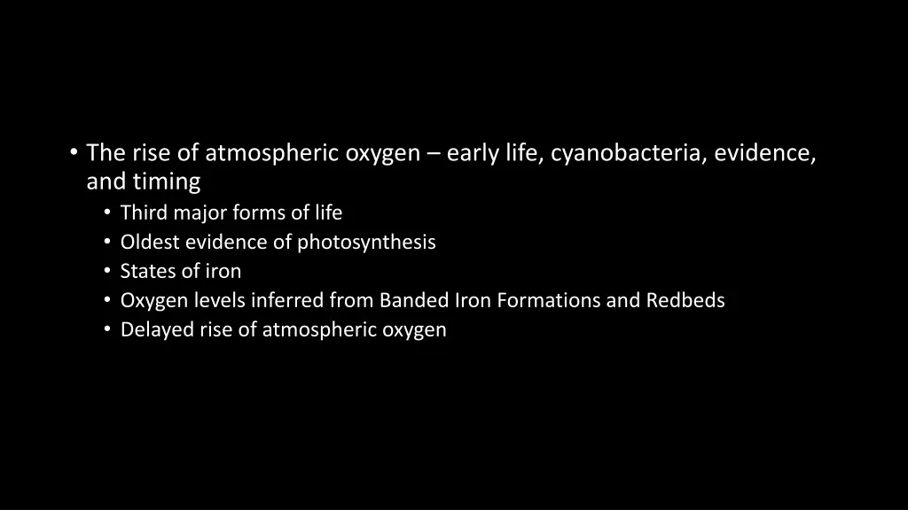 the rise of atmospheric oxygen early life