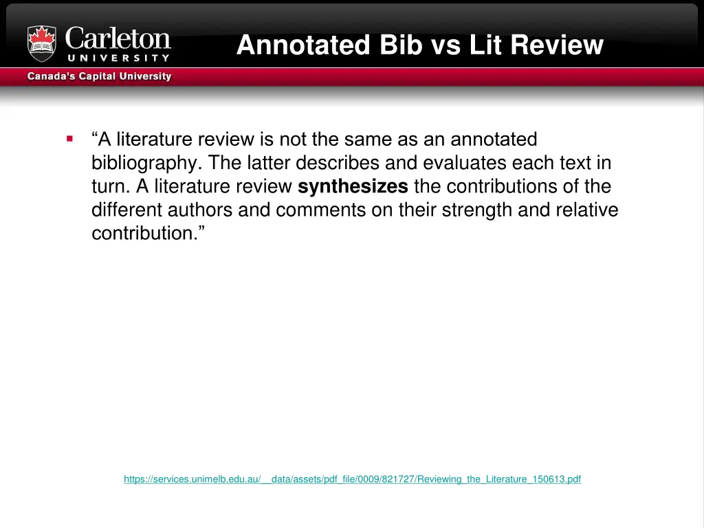 annotated bib vs lit review