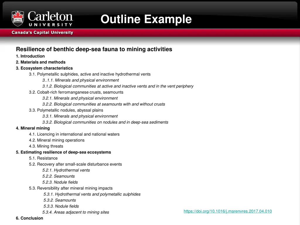 outline example 1