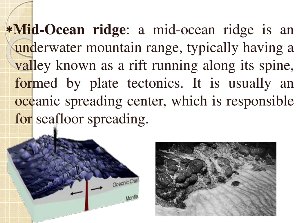 mid ocean ridge a mid ocean ridge