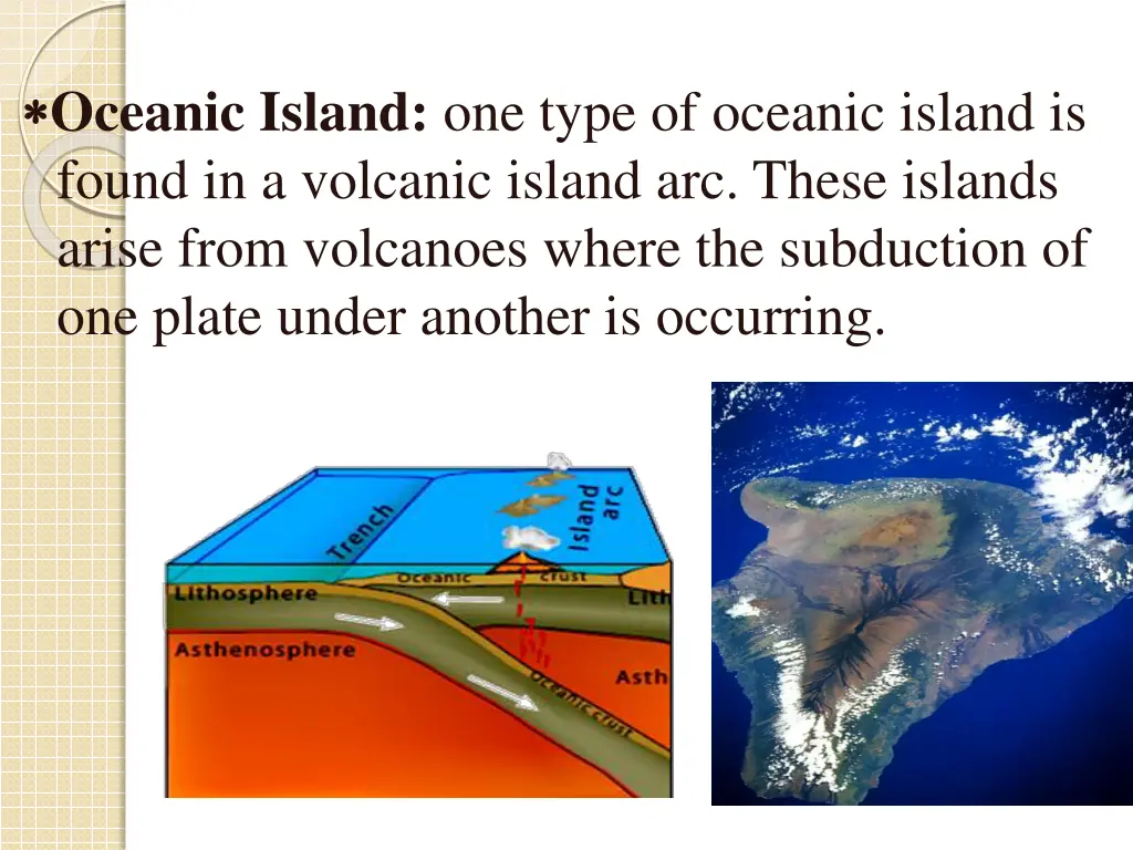 oceanic island one type of oceanic island