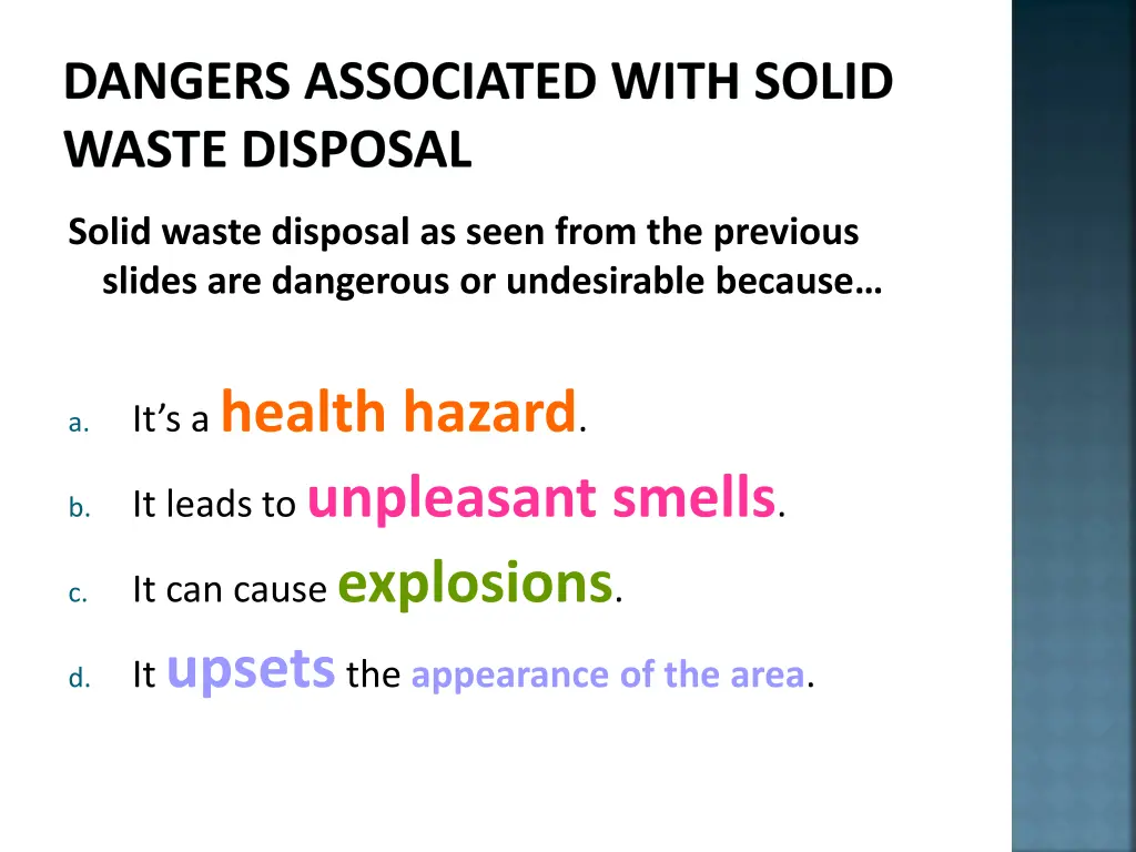 dangers associated with solid waste disposal