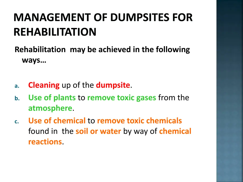 management of dumpsites for rehabilitation 2