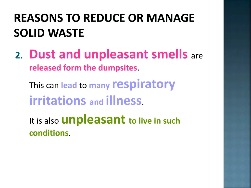 reasons to reduce or manage solid waste 2