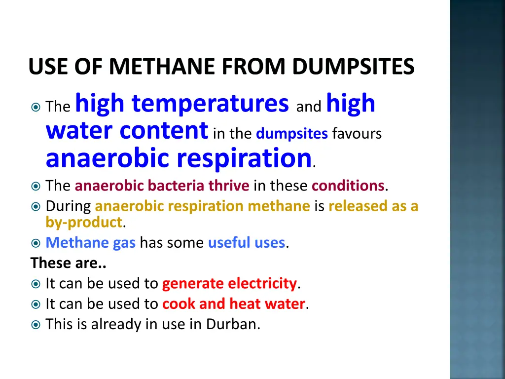 use of methane from dumpsites