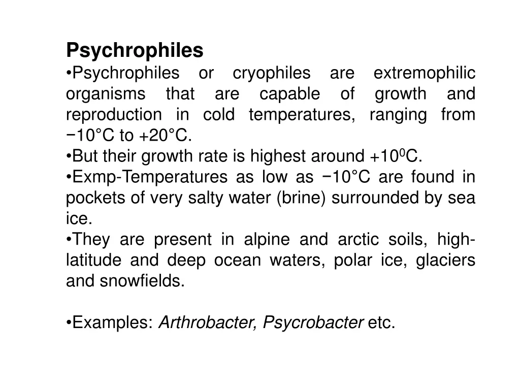 psychrophiles psychrophiles or cryophiles