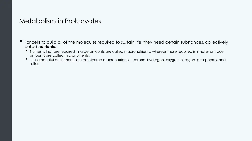 metabolism in prokaryotes