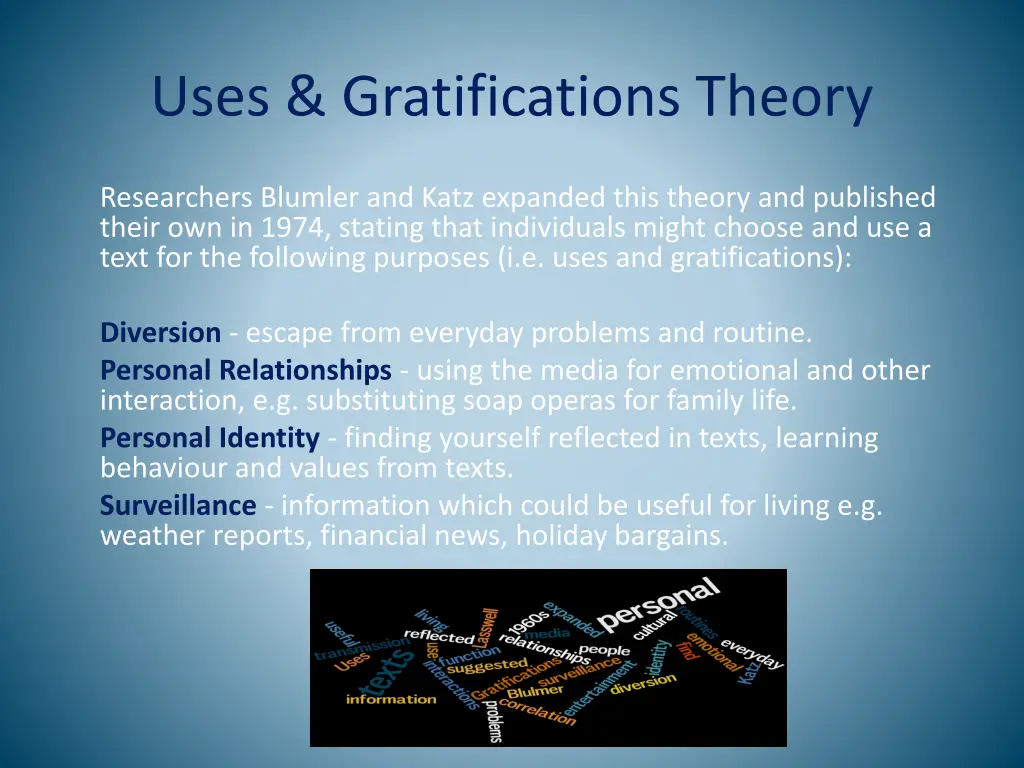 uses gratifications theory 1