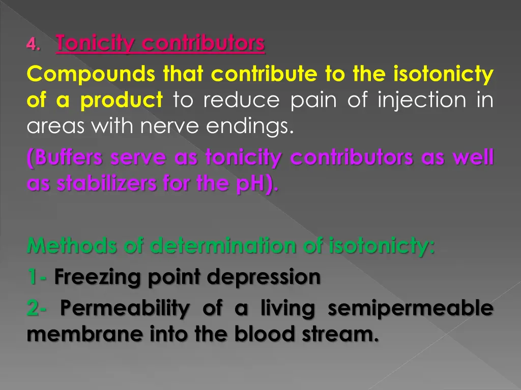 4 tonicity contributors compounds that contribute