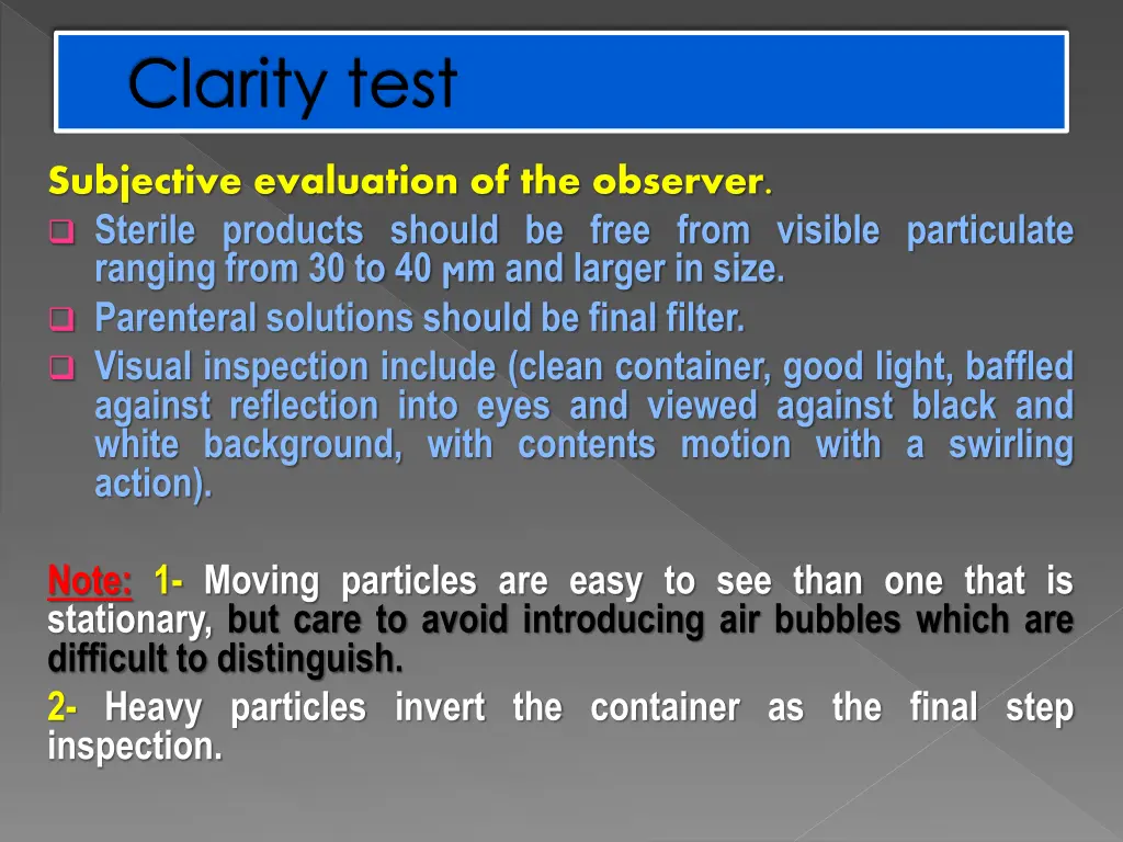 clarity test