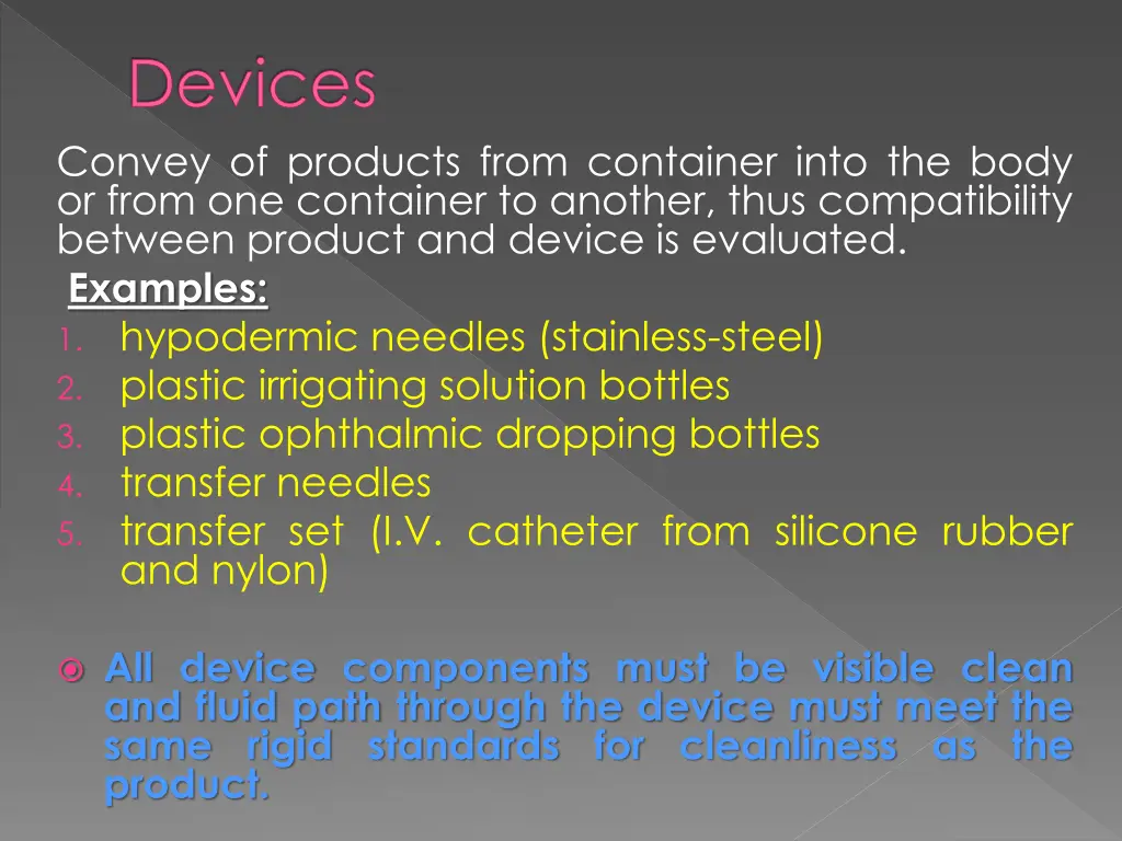 devices convey of products from container into