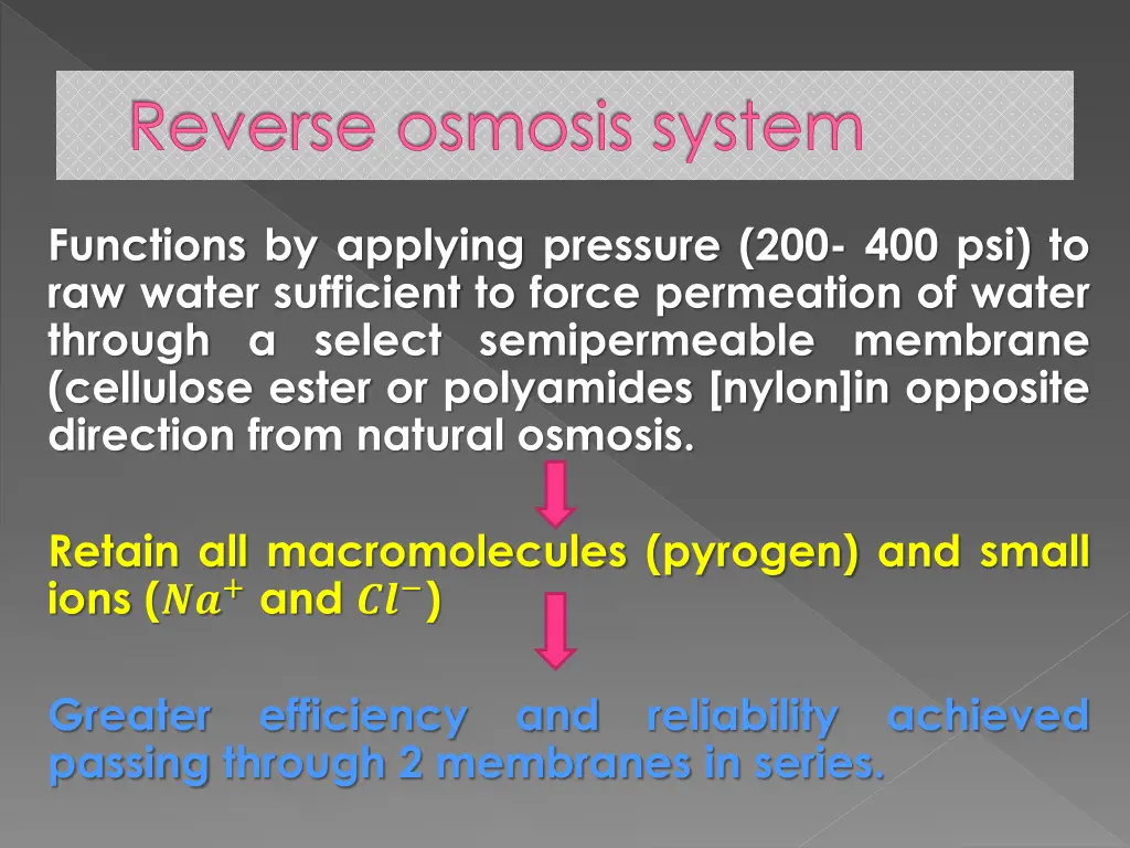 reverse osmosis system