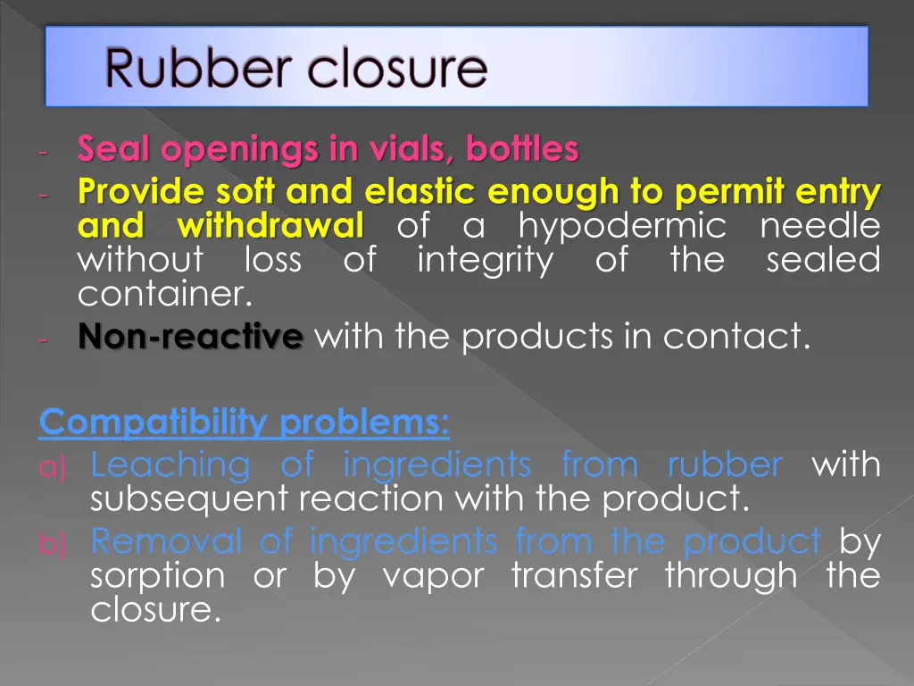 rubber closure