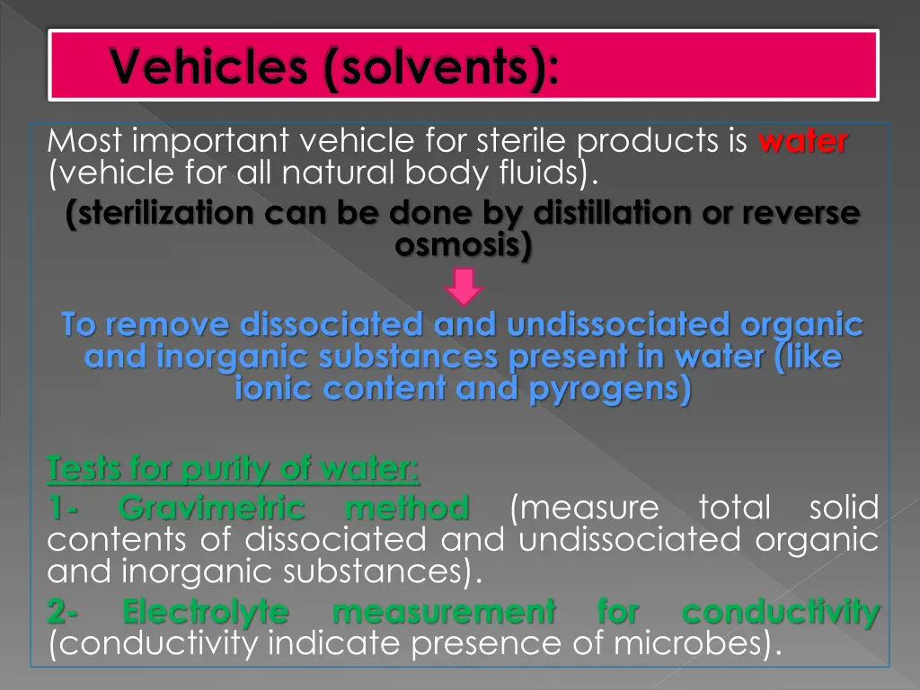 vehicles solvents