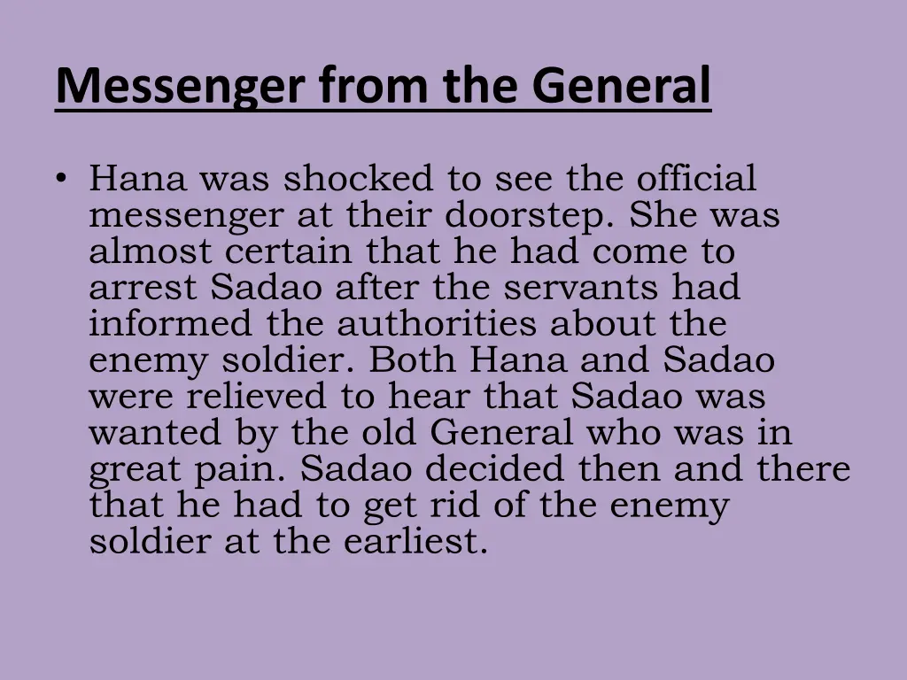 messenger from the general