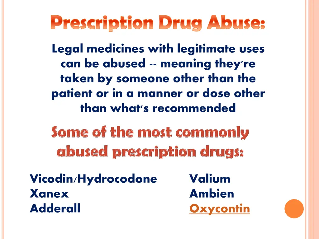 prescription drug abuse