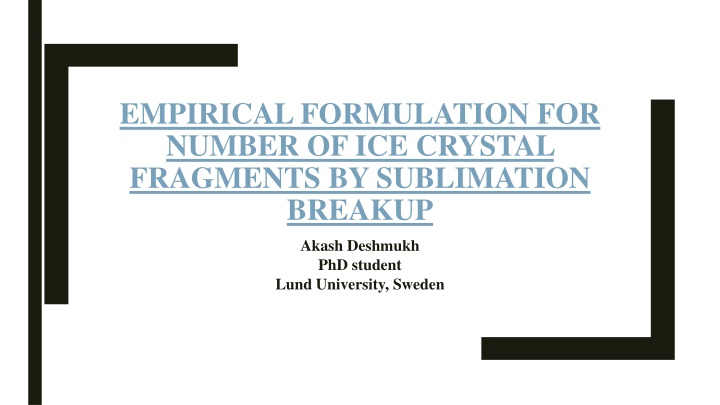 empirical formulation for number of ice crystal