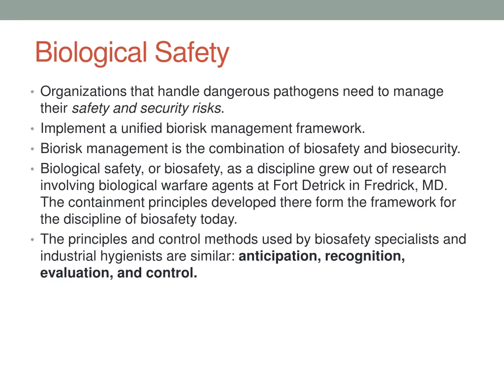 biological safety