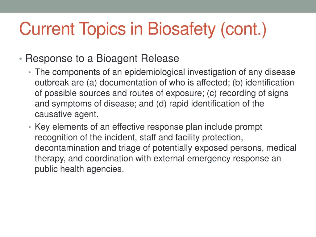 current topics in biosafety cont 2