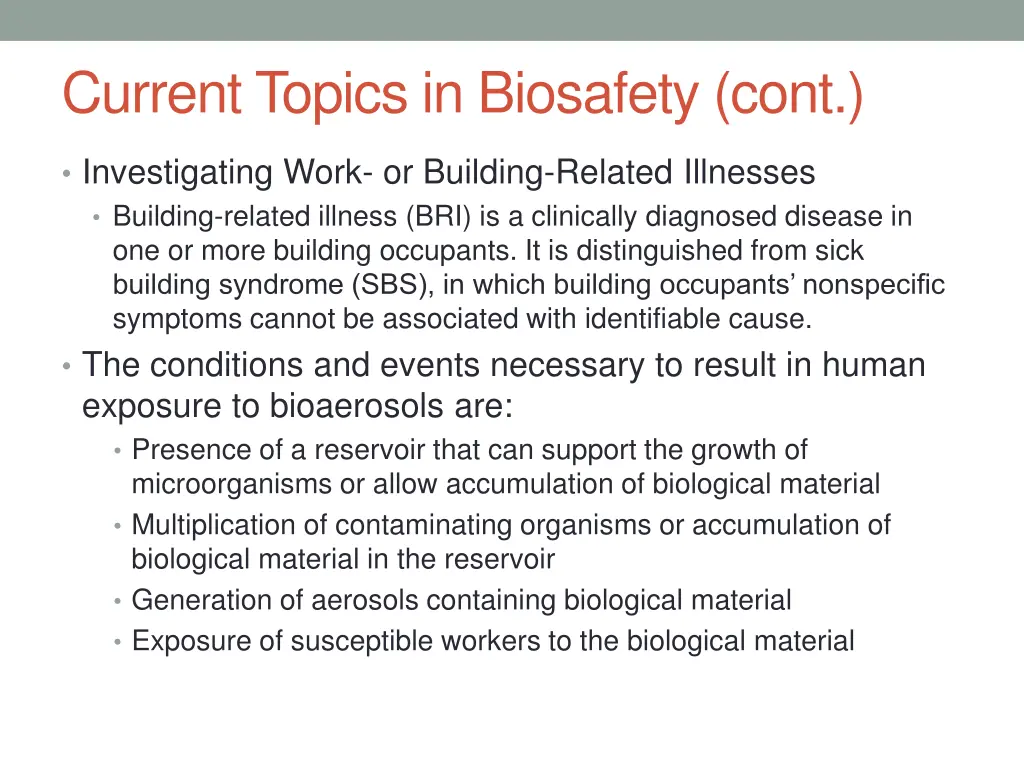 current topics in biosafety cont 3