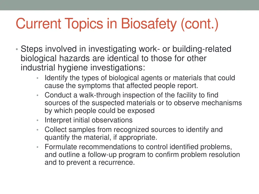 current topics in biosafety cont 4