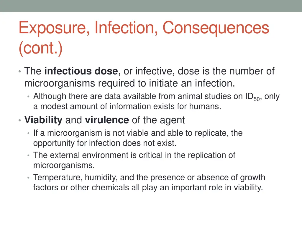 exposure infection consequences cont 1