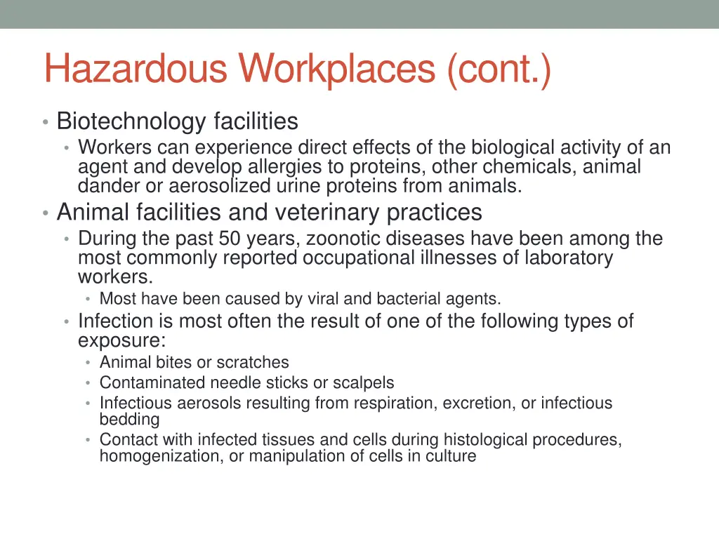 hazardous workplaces cont