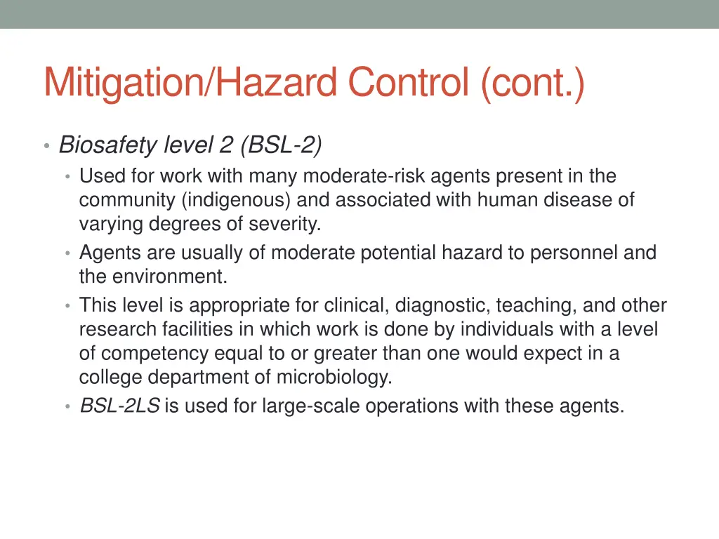 mitigation hazard control cont 1