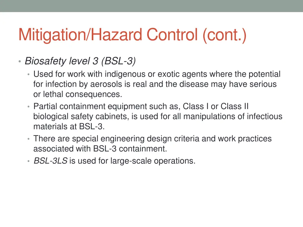 mitigation hazard control cont 2