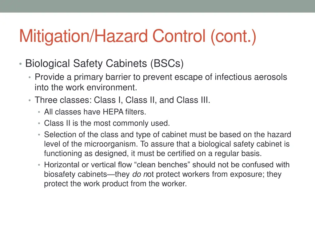 mitigation hazard control cont 4