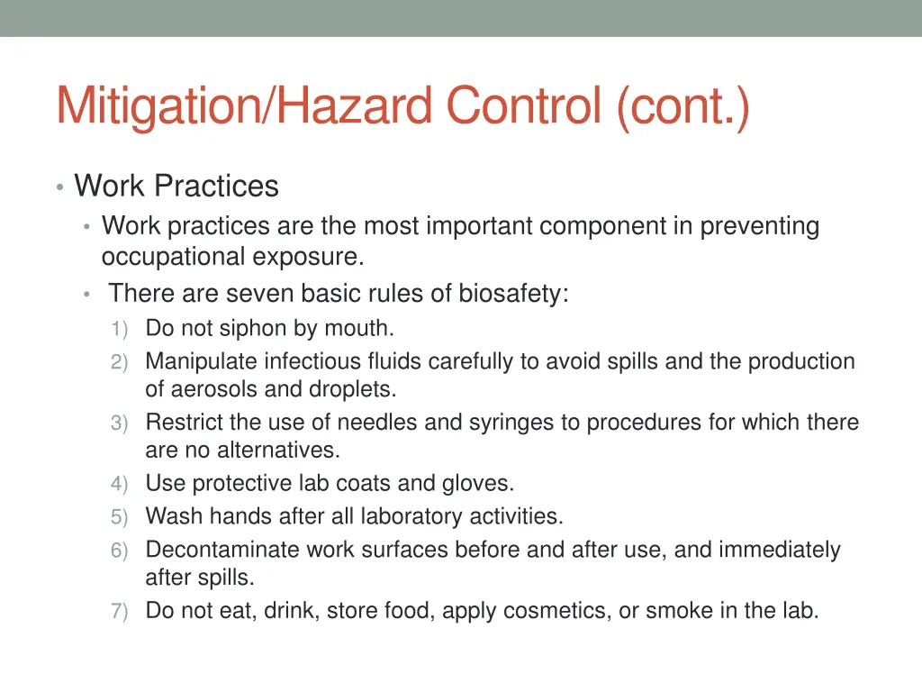 mitigation hazard control cont 6