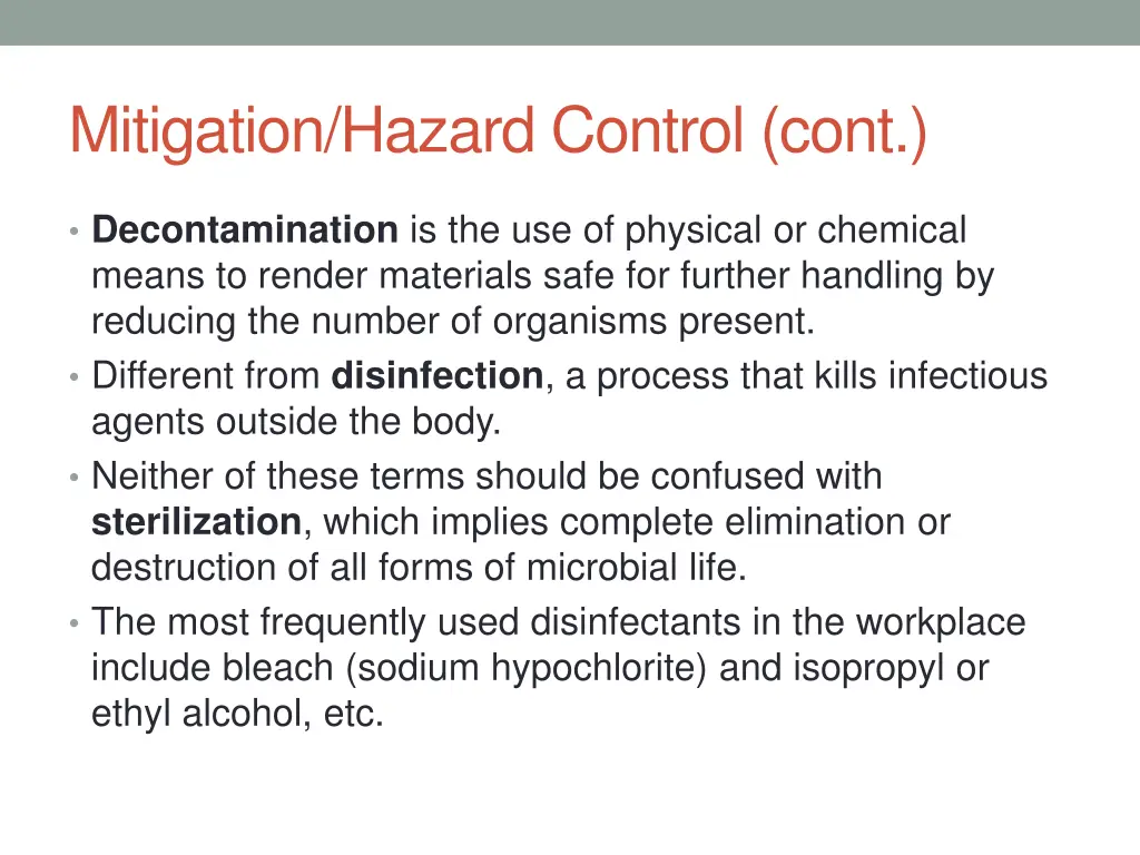 mitigation hazard control cont 7