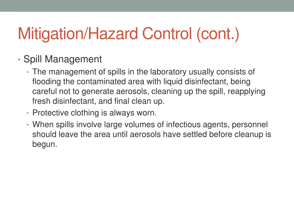 mitigation hazard control cont 8