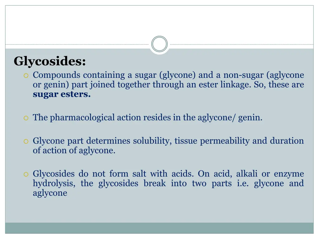 glycosides compounds containing a sugar glycone